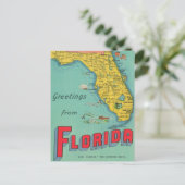 Retro Florida kaart ansichtkaart (Staand voorkant)