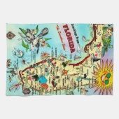 Retro Florida Kaart Theedoek (Horizontaal)