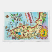 Retro Florida Kaart Theedoek (Horizontaal)