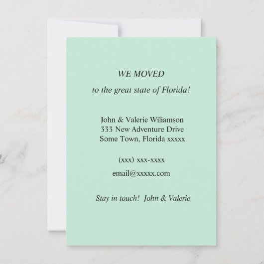 Retro Florida Kaart Verhuisaankondiging (Achterkant)