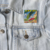 Retro Florida Knop Vierkante Button 5,1 Cm (In situ)
