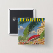 Retro Florida Knop Vierkante Button 5,1 Cm (Voorkant /achterkant)
