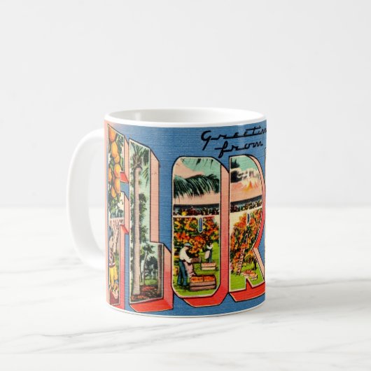 Retro Florida Koffiemok (Voorkant links)