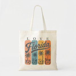 Retro Florida Palm Beach Zonsondergang Sfeer Tote Bag