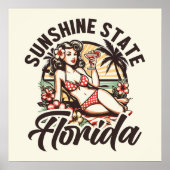 Retro Florida Pinup Poster (Voorkant)