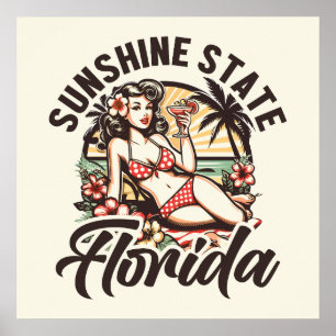 Retro Florida Pinup Poster