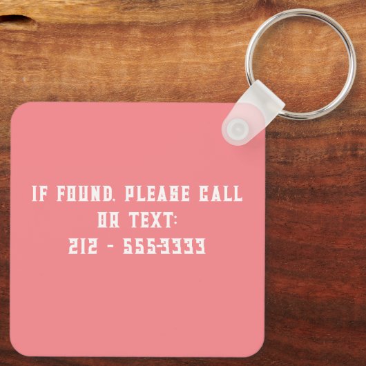 Retro Florida Silhouette Square Sleutelhanger (Achterkant)