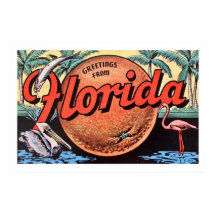 Retro Florida Sinaasappel Posterprint