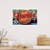Retro Florida Sinaasappel Posterprint Poster (Keuken)