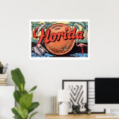 Retro Florida Sinaasappel Posterprint Poster (Thuiskantoor)