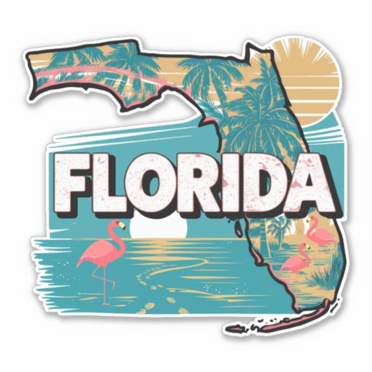 Retro Florida Sticker (Voorkant)