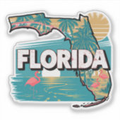 Retro Florida-sticker Sticker (Voorkant)