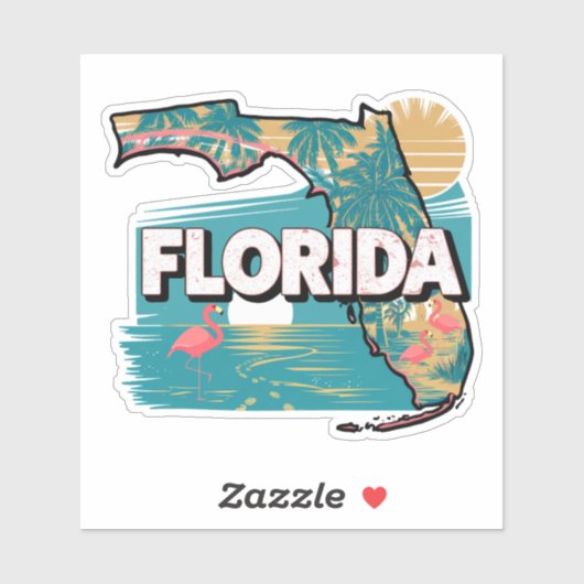 Retro Florida-sticker Sticker (Vel)
