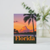 Retro Florida Sunset: een paradijs Briefkaart (Staand voorkant)