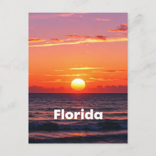 Retro Florida Sunset: Ocean Hues en  dromen Briefkaart