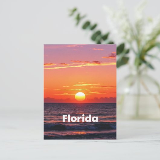 Retro Florida Sunset: Ocean Hues en  dromen Briefkaart (Staand voorkant)