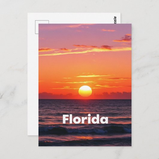 Retro Florida Sunset: Ocean Hues en  dromen Briefkaart (Voorkant / Achterkant)