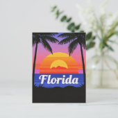 Retro Florida Sunset Vibes: een tropisch paradijs Briefkaart (Staand voorkant)
