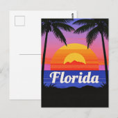 Retro Florida Sunset Vibes: een tropisch paradijs Briefkaart (Voorkant / Achterkant)