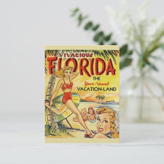 Retro Florida Vacation Briefkaart (Staand voorkant)