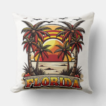 Retro Florida zonsondergang met palmbomen