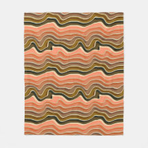 Retro Flow Gezellig met Wavy Stripes Fleece Deken