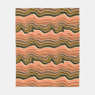 Retro Flow Gezellig met Wavy Stripes Fleece Deken