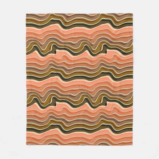 Retro Flow Gezellig met Wavy Stripes Fleece Deken (Voorkant)