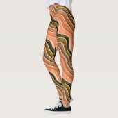 Retro flow Leggings met hoge taille | Wavy Earth T (Links)