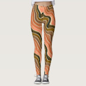 Retro flow Leggings met hoge taille | Wavy Earth T (Voorkant)