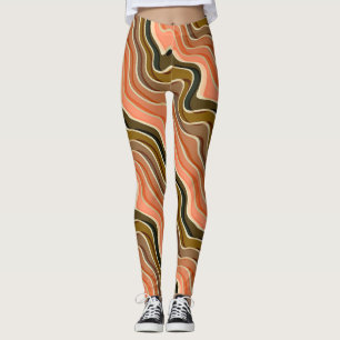 Retro flow Leggings met hoge taille Wavy Earth T