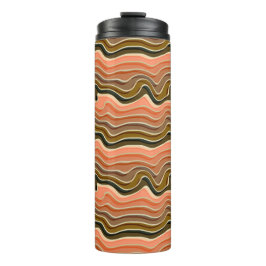 Retro Flow Wavy Lines Thermal Tumbler Thermosbeker