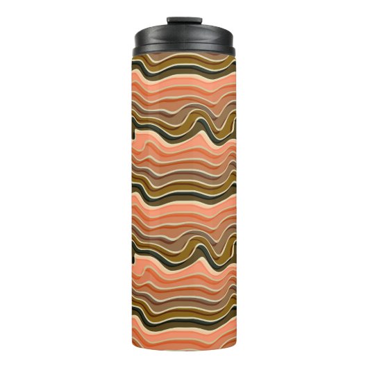 Retro Flow Wavy Lines Thermal Tumbler Thermosbeker (Voorkant)