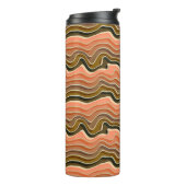 Retro Flow Wavy Lines Thermal Tumbler Thermosbeker (Gedraaid links)
