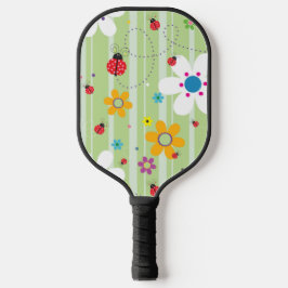 Retro Flower 60's 70's Ladybug Kunstwerk Pickleball Paddle