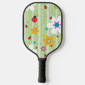 Retro Flower 60's 70's Ladybug Kunstwerk Pickleball Paddle (Achterkant)