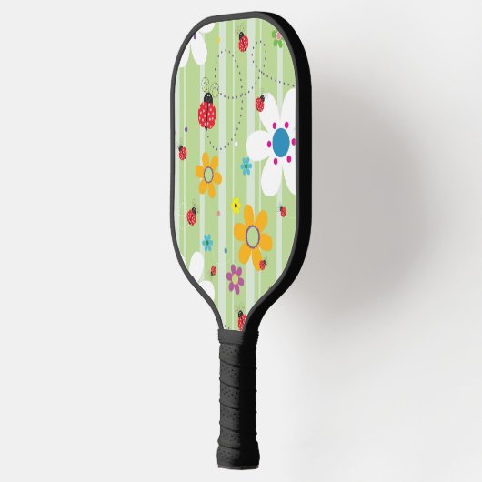Retro Flower 60's 70's Ladybug Kunstwerk Pickleball Paddle (Links)