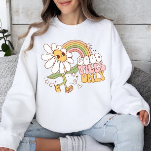 Retro Flower 70s Style Regenboog Trui