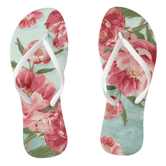 Retro Flower Bridesmaid Wedding Chintz Teenslippers (Voetbed)