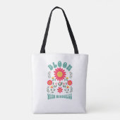 Retro Flower Canvas tas (Achterkant)