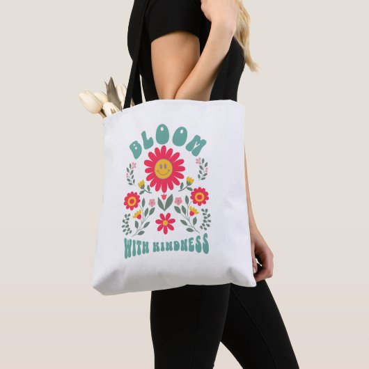 Retro Flower Canvas tas (Dichtbij)