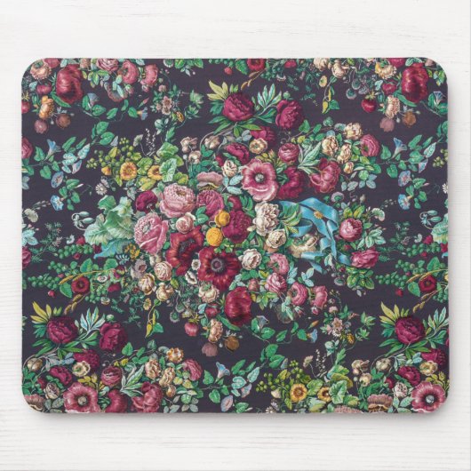 Retro Flower Chintz Peonies Calico Pattern Muismat (Voorkant)