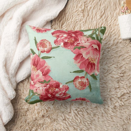  Retro Flower Chintz Peonies Persoonlijk Kussen (Deken)