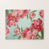 Retro Flower Chintz Peonies Persoonlijk Legpuzzel (Horizontaal)