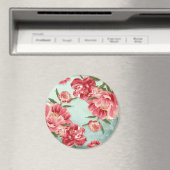 Retro Flower Chintz Peonies Persoonlijk Magneet (Insitu (Vaatwasser))