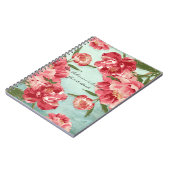  Retro Flower Chintz Peonies Persoonlijk Notitieboek (Linkerzijde)