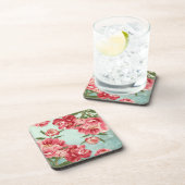 Retro Flower Chintz Peonies Persoonlijk Onderzetter (Rechterzijde)