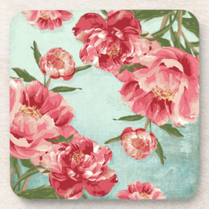  Retro Flower Chintz Peonies Persoonlijk Onderzetter