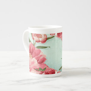 Retro Flower Chintz Peonies Persoonlijk Porselein Kop