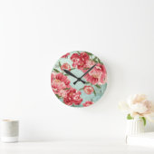  Retro Flower Chintz Peonies Persoonlijk Ronde Klok (Huis)